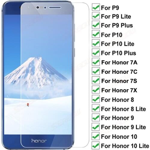 9D Full Protection Glass For Huawei P10 Plus P9 Lite 2017 Tempered Screen Protector For Honor 8 9 10 Lite 7A 7C 7S 7X Glass Film