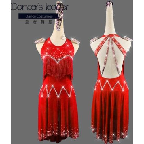 Latin Dance Dress Woman Diamond Tassel Dance Competition Costume Adult Children High-end Custom Professional Stage Costumes