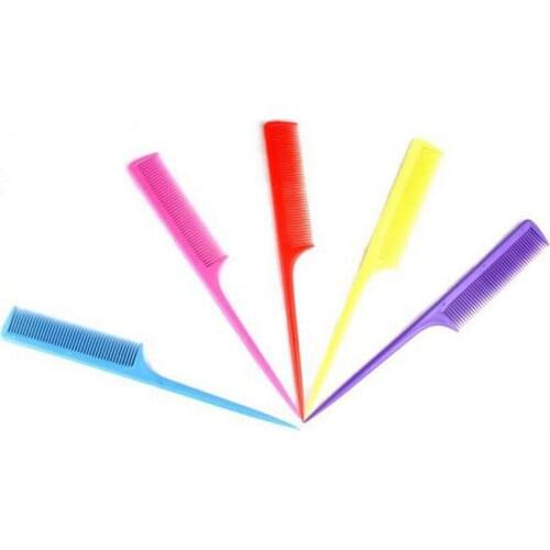 1/5PCS Fine-tooth Comb Hairdressing Heat Resistance Handy Low Temperature Plastic Tail Hair Comb Women Makeup Tool Random Color