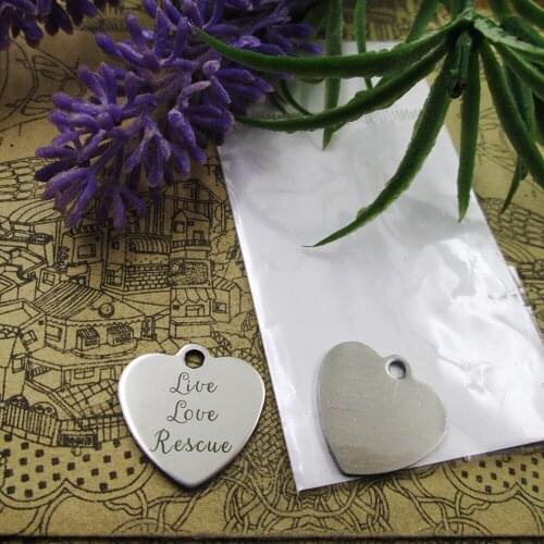 10pcs--"Live Love Rescue"stainless steel charms 5 styles for choosing DIY Charms for necklace bracelets