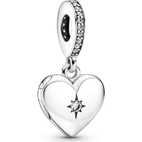 100% 925 Silver New Openable Heart Box Pendant Suitable For Original Pandora Bracelet Necklace Womens Diy Charm Jewelry