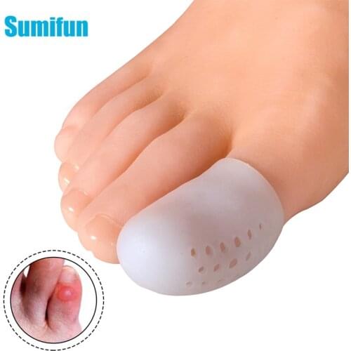 4pcs Soft Breathable Big Toe Protector Silicone Toe Covers Tube With Holes For Corns Calluses Blister Toe Separators D2978
