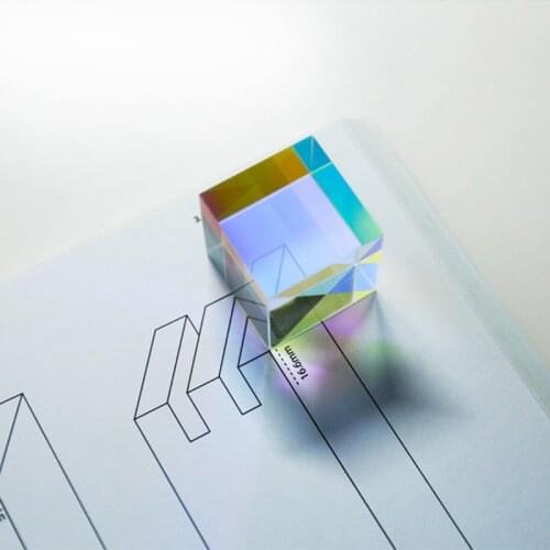 20*20*20mm/0.78*0.78*0.78in Optical Cube Prism Laser Beam Combination Toy cube Glass prism rainbow Light