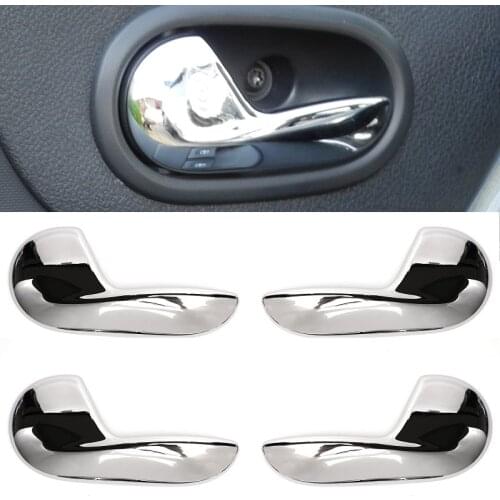 ABS plastic chrome interior door opener handle decorative cover trim for Renault Dacia Logan 2 Sandero II Stepway 2014-2020