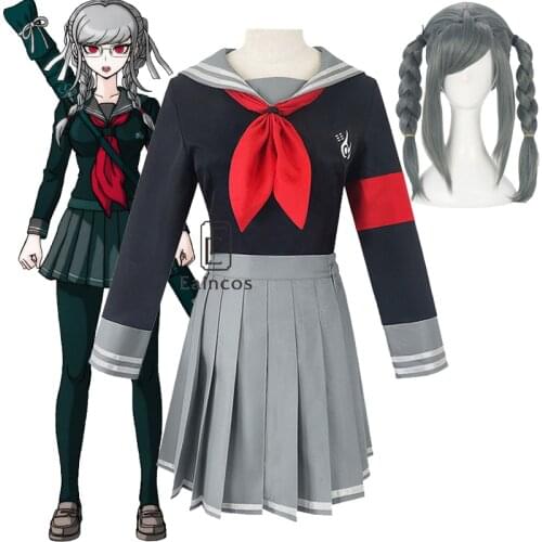 Anime Danganronp 2 Peko Pekoyama Cosplay Costume Wigs Women JK Halloween Party Gril Uniform