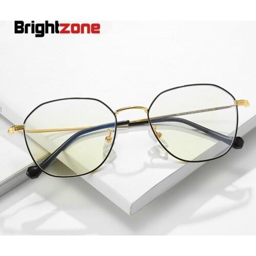 Brightzone Multilateral Metal New Ladies Clear Glasses Men Women Myopia Anti Blue Light Male Spectacle Square Eyeglass Frames