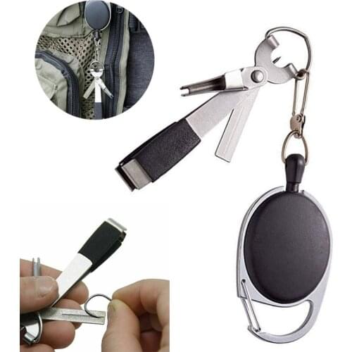 Quick Knot Tying Tool 4 In 1 Fly Fishing Clippers Line Nipper Hook Sharpener Set Fishing Line Scissors Telescopic Buckle