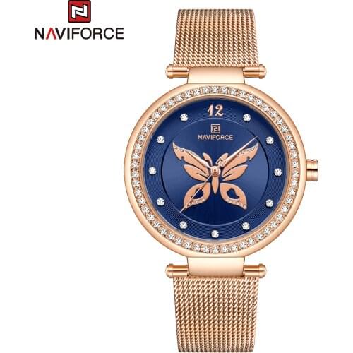 NAVIFORCE Fashion Women Watch Luxury Simple Lady Quartz Wristwatch Elegant Girl Gift Bracelet Female Clock Relogio Feminino 2021