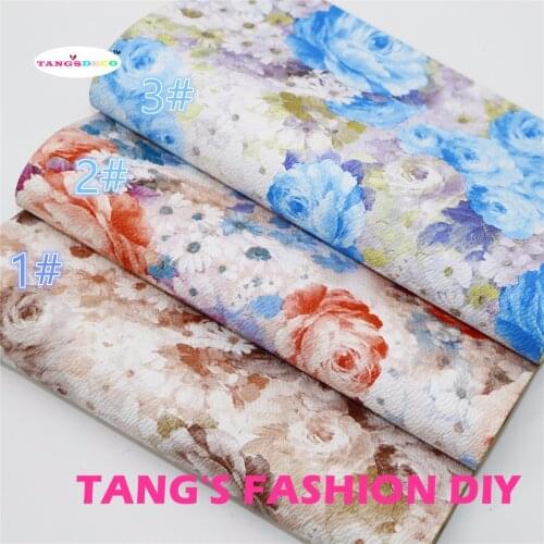 3PCS--20x22cm DIY Hair Bow Material High Quality DIY Big Rose Flower PU Synthetic Faux Leathers