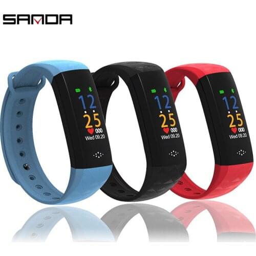 Top Brand Watches Women Man SANDA M12P Sports Watches Heart Rate Monitoring Pedometer Message Reminder Fitness Sleep Tracker