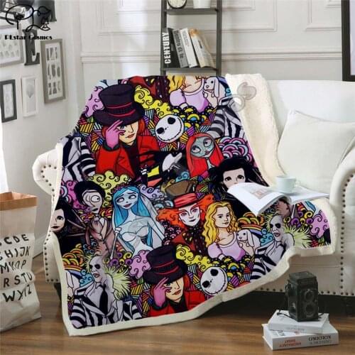 Plstar Cosmos Halloween horror movie Scream Team Zombie brid Blanket 3D print Sherpa Blanket on Bed Home Textiles style-9