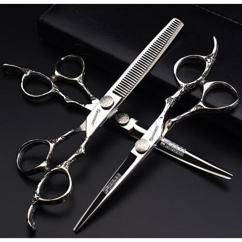 Hair Salon Hairdressing Scissors 6 7 inch Cutting & Thinning Non-marking Scissors Barber Special Broken Hair Warp Shears Set