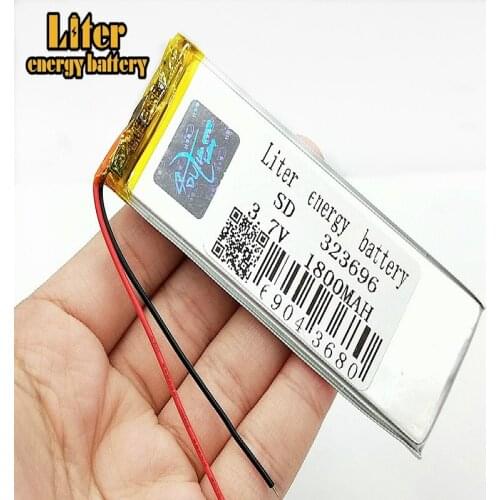 323696 3.7V 1800mAh Rechargeable li-Polymer Li-ion Battery For MP4 MP5 DVD GPS Camera Electric Toys 96x36x3.2mm Batteries