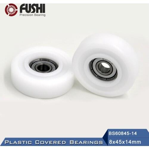 608 ZZ Ball Bearing Covered With POM Plastic 8*45*14 mm ( 2 PCS ) Plastic Pulley Bearings 608 Z 2Z