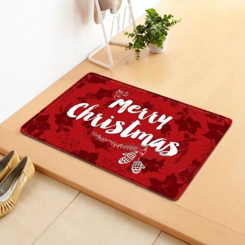 Xmas Welcome Entrance Doormats Merry Christmas Family Carpets For Living Room Bedroom Area Rugs Non-Slip Home Kitchen Floor Mat