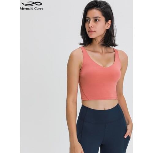 Mermaid Curve Buttery-Soft Fabric Yoga Tank Light Support A/B Cup Removable Cups Designed For Yoga Top Tight Fit Yoga shirt
