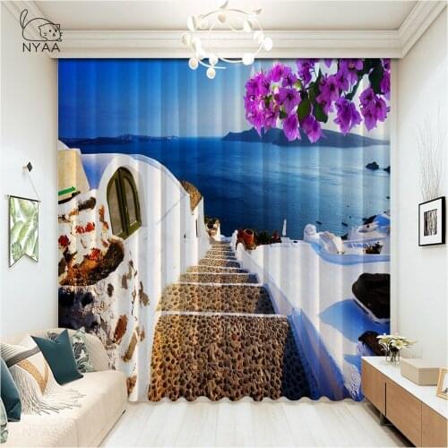 Pretty Streets Of Small Italian Villages Curtain Home Living Room Luxury Curtains Decoration Curtains On The Door Micro Shading