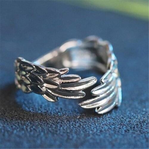 Creative Angel Wings Index Finger Rings Men And Women Silver Color Open Ring Nightclub Jewelry Accessories
