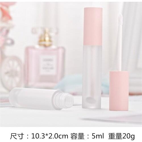 Private Label Pink Refillable Round Bottles Containers 5ml Lip Gloss Tubes Empty Refillable Lip Balm Bottles for DIY Samples