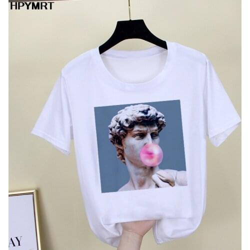 Funny David Print T shirt Women spoof graphics fashion Tshirt summer Harajuku aesthetics Short Sleeve Top Female T-shirt Clothes