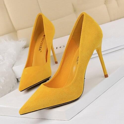 Concise Womens Pumps Shoes On Heels 9cm Pointed Toe High Heel Shoes Womens Party Shoes Ladies Stiletto Thin Heel Female Pumps