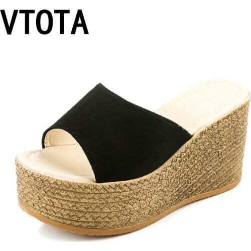 VTOTA Slippers Women Fashion Open Toes Women Summer Shoes Heel Shoes Women Slides Platform Wedges Shoes Female Slippers G63