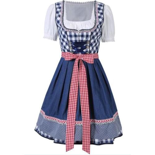 Women Oktoberfest Costume Octoberfest Bavarian Dirndl Maid Peasant Skirt Dress Party Female Oktoberfest Dress
