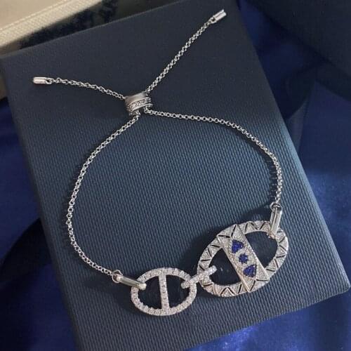 SLJELY Fashion Pure 925 Sterling Silver Lucky Eye Amulets Adjustable Bracelet Micro Zirconia Stone Women April New Brand Jewelry