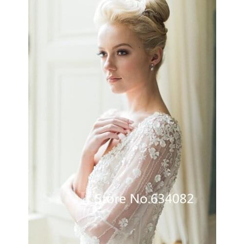 Gorgeous vestido noiva praia boho beach Vestido De Novia 2018 flowers crystal and beads bridal gown mother of the bride dresses