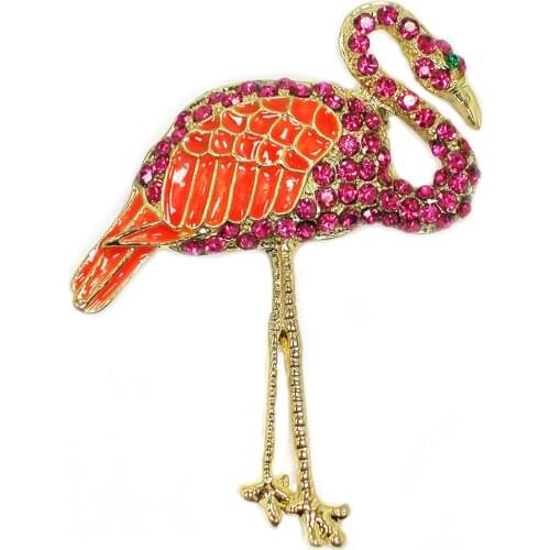 12pcs/lot Wholesale Fashion Brooch Rhinestone crane Bird Pin brooches C1012268