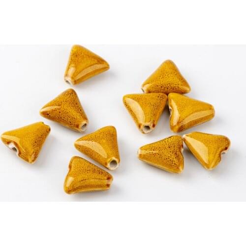 16# 20pcs Triangle Shape Quality Ceramic beads Jingdezhen not hama Quality Ceramics beads #A432C