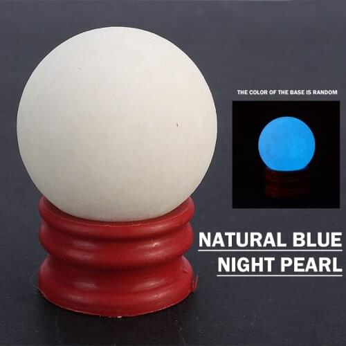 35MM Blue Glow In The Dark Luminous Quartz Crystal Sphere Ball With Random Base Home Decorations