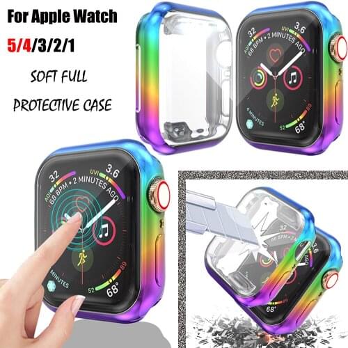 360 Slim Full Protective Cover Case for Apple Watch Band Case 5 4 3 2 1 Soft TPU Screen Protector for iWatch 44mm 40mm 42mm 38mm
