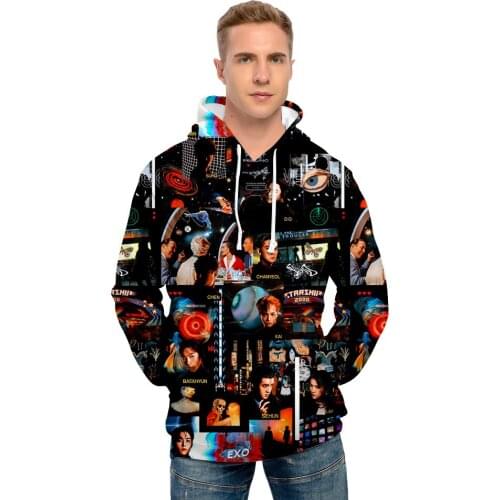 Harajuku EXO-DON'T FIGHT THE FEELING kpop 3D Hooded Sweatshirt Casual Adult Kids Pullovers Casual Hoodies Sweatshirts