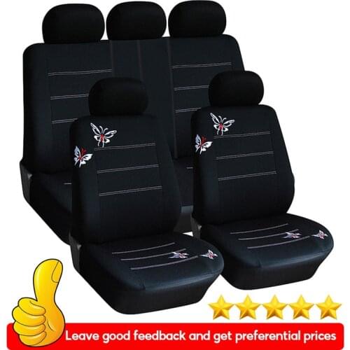 4/9 Pcs Butterfly Pattern Car Seat Covers compatible Fit Most Car, Truck, SUV, or Van 100% Breathable with 2 mm Composite