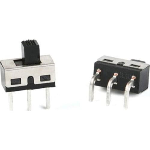 50PCS/1LOT SS12D06 SS12D10 High Current Slide Toggle Switches 2 Gear 3PIN Handle:5MM Straight/Bent Feet