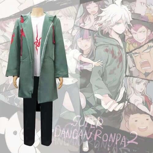 Anime Super Dangan Ronpa V2 Takerlama Nagito Komaeda Cosplay Costume Full Set For Boys Men Coat Trench Shirt Pants