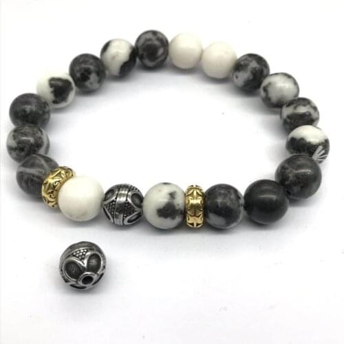 316L Stainless Steel Retro Flower European Charms Beads 2mm Small Holes Beads For DIY Beaded Bracelets Jewelry Making