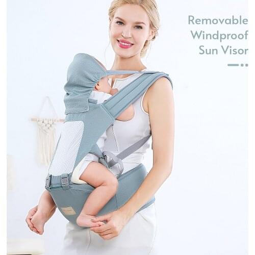 Insular Multifunctional Baby Carrier with Hip Seat Lumbar Support Wasit Stool Detachable Breathable Style for 0-36M Newborn Baby