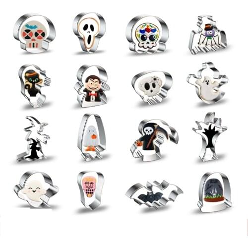 Happy Halloween Stainless Steel Biscuit Mould Cookie Cutter Vampire Skull Shape Mold Baking Tool DIY Cake Mould Cookie Mould