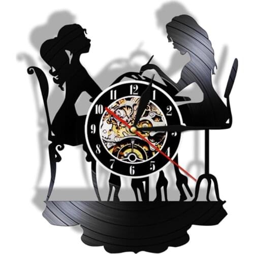 Custom Spa Salon Business Wall Sign Wall Decor Nail Salon Personised Your Name Vinyl Record Wall Clock Polish Fashion Art Clock