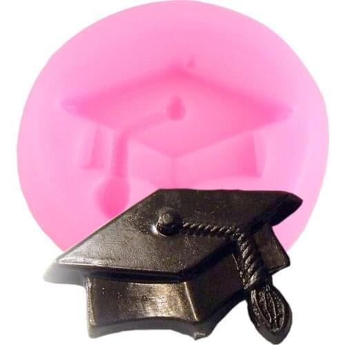 Bachelor Cap Silicone Mould DIY Party Cupcake Topper Fondant Mold Cake Border Cake Decorating Tools Polymer Clay Chocolate Molds