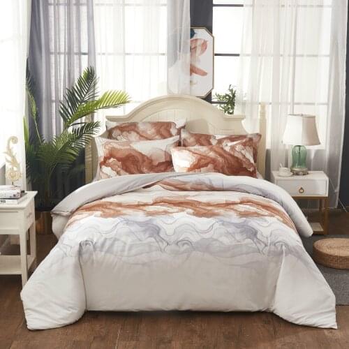 Jivetulu Gray Ink Printed Bedding Set Home Textiles Art Abstract White High Quality Duvet Cover Comforter Bed Sets No Sheet