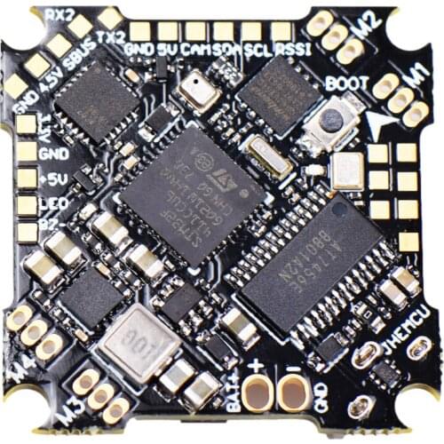 25.5X25.5mm JHEMCU GHF412AIO 2-4S MPU6000 F411 Flight Controller BLHELIS 12A 4in1 ESC AIO for RC FPV Toothpick Drones DIY