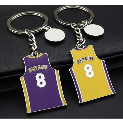 Creative Double Sided 8/24 Jersey Keychain Souvenir Pendant Key Chain Basketball Fan Jewelry Basketball Lover Trinket Gift