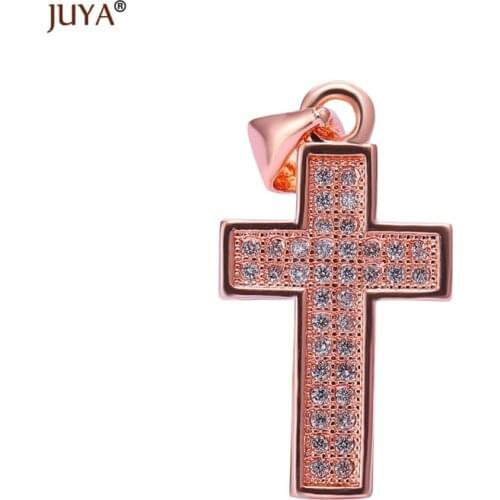 20mm*11mm Micro Pave CZ Rhinestone Crosses Charms For Jewelry Making Necklaces Accessories floating charms Jewellery