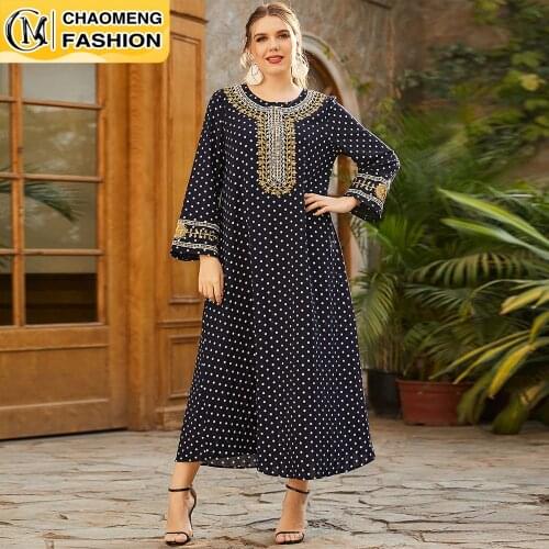 Dubai Abaya Embroidered Fashion Plus Size Hijab Dress Turkey Kaftan Islam Clothing Muslim For Women Vestidos Arabic Maxi Robe