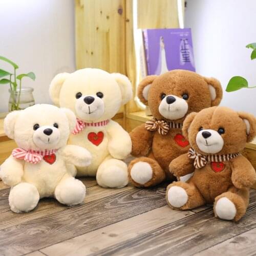 Love Teddy Bear with Heart Embroidery Stuffed Bear Soft Plush Doll Toy
