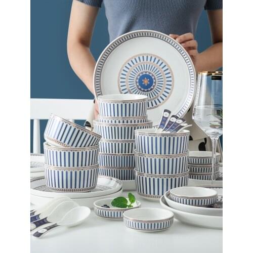 Tableware Set Bowl And Dish Household person Food Combination Creative Ceramic Couple Eating Chopsticks Simple Breakfast Plate