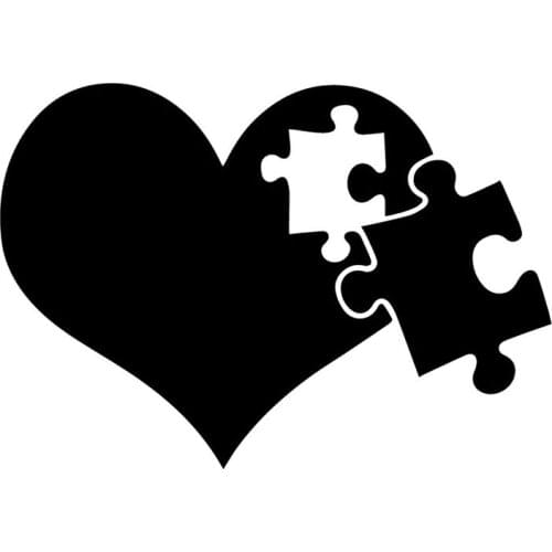 16.4X11.4CM Love Puzzle Cartoon Window Car Sticker Bumper Decoration Decals